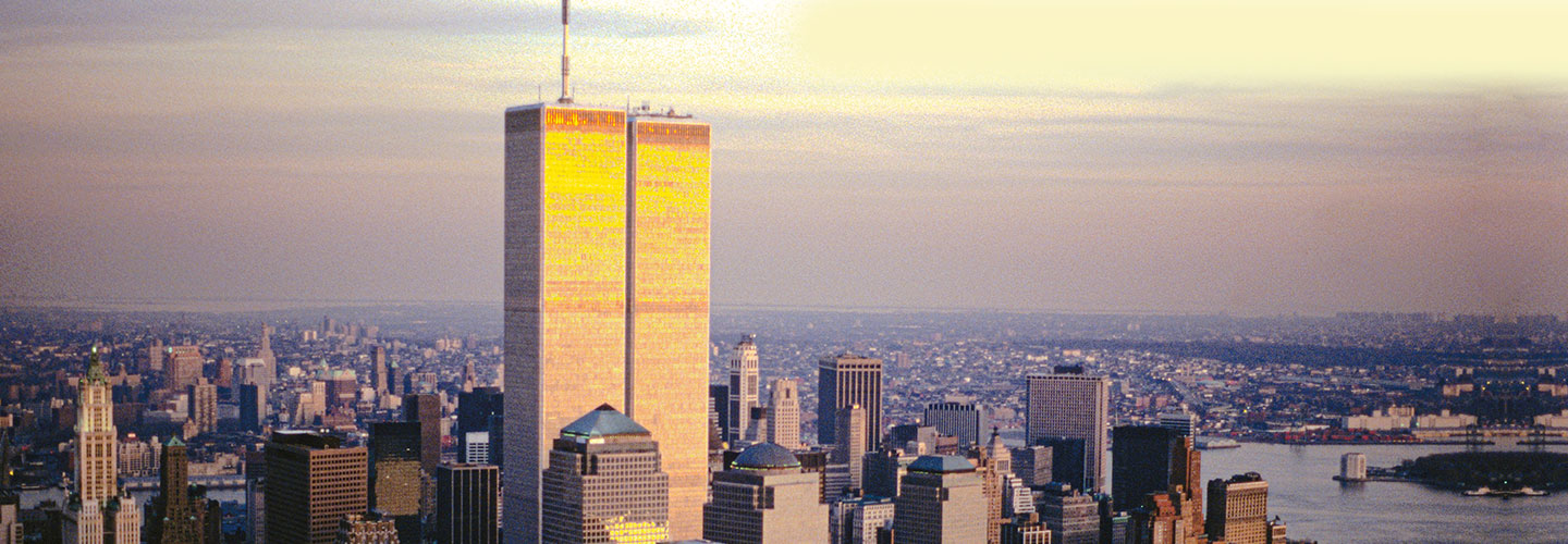 The Twin Towers in New York before the 9/11 attacks