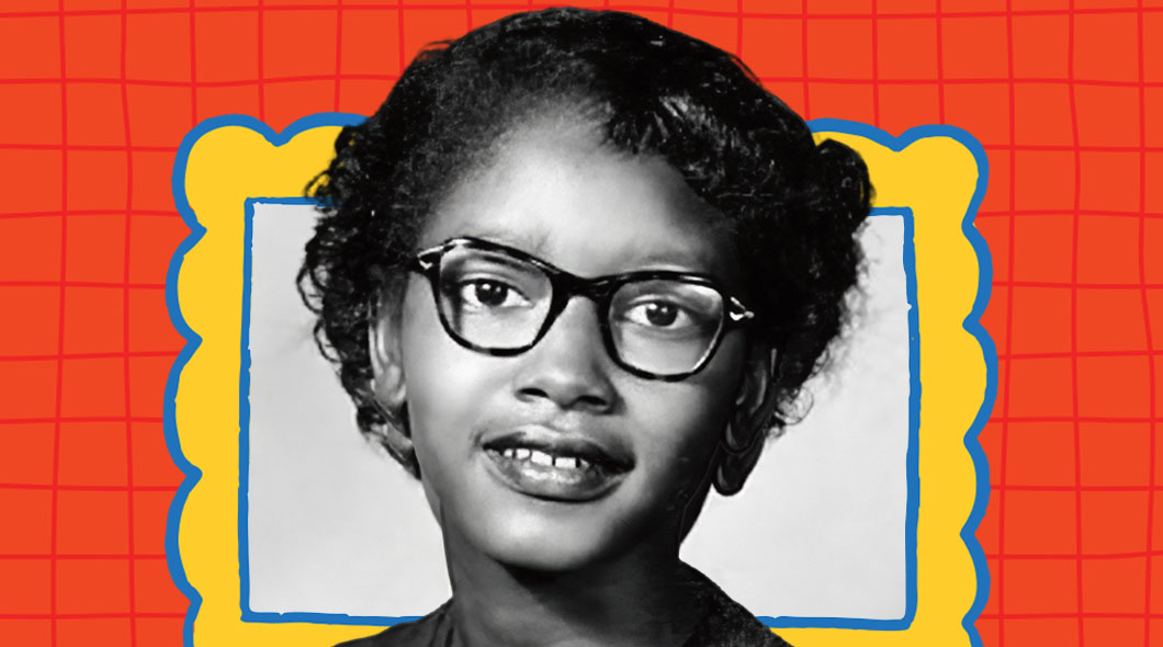 Historical photo of Claudette Colvin wearing glasses and smiling