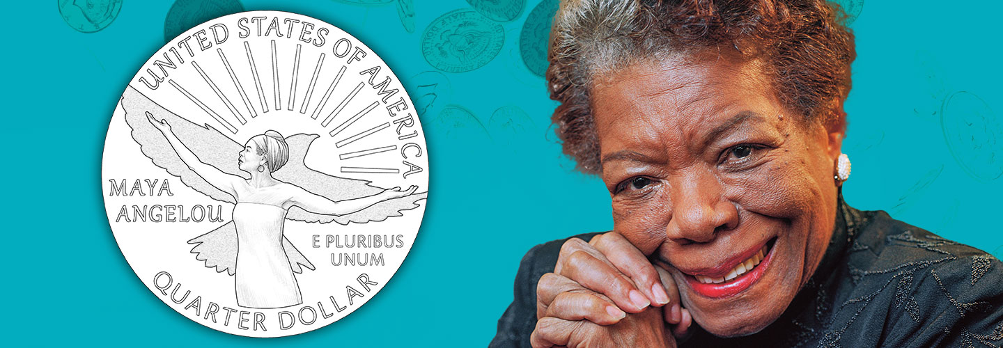 Maya Angelou and a coin inspired by her