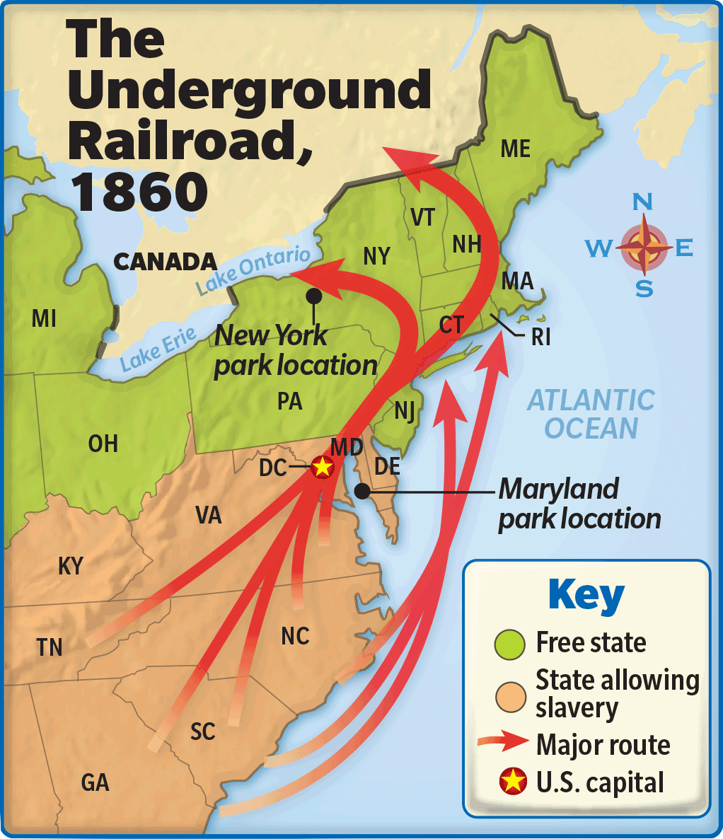 Underground Railroad Harriet Tubman Map